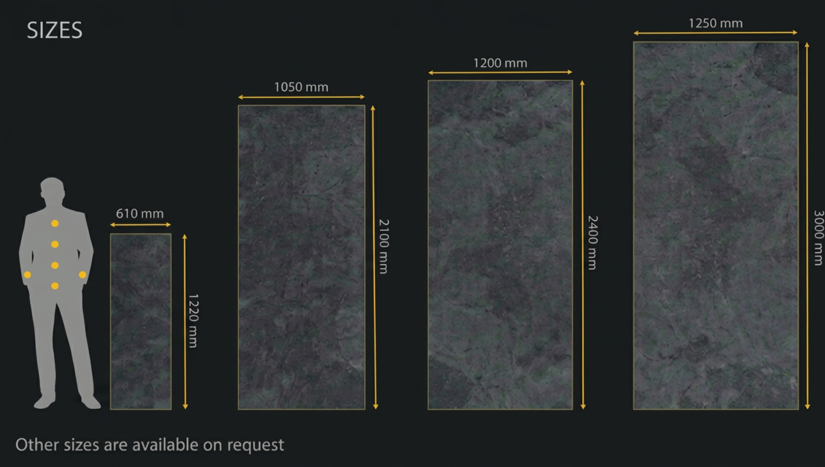 LUCENT ARCH sheet sizes